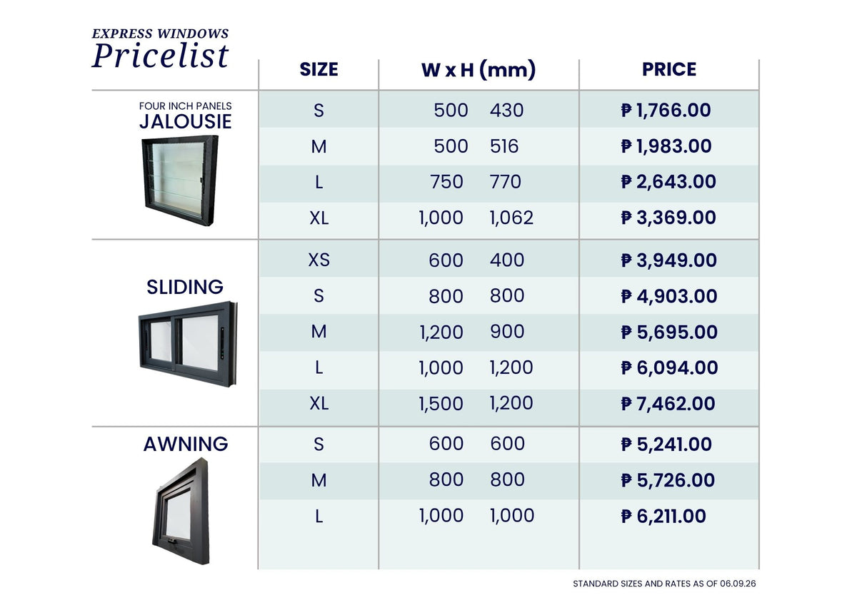 Express Sliding Window (Two Panels)