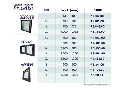 Express Sliding Window (Two Panels)